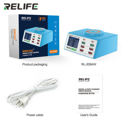 RELIFE RL-309AW Wireless digital display 8-port charger